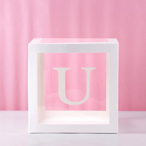 FENGRISE Transparent Alphabet Balloon Box for Birthday & Party Decor