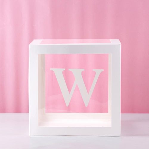 FENGRISE Transparent Alphabet Balloon Box for Birthday & Party Decor