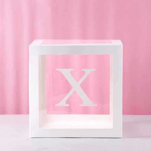 FENGRISE Transparent Alphabet Balloon Box for Birthday & Party Decor