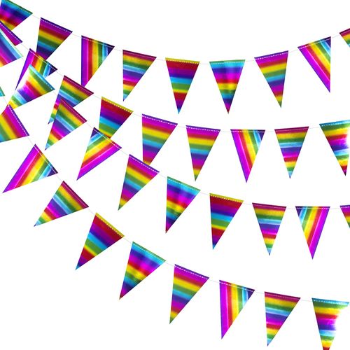 3M Rose Gold Paper Bunting Flags for Wedding Decorations & Celebrations