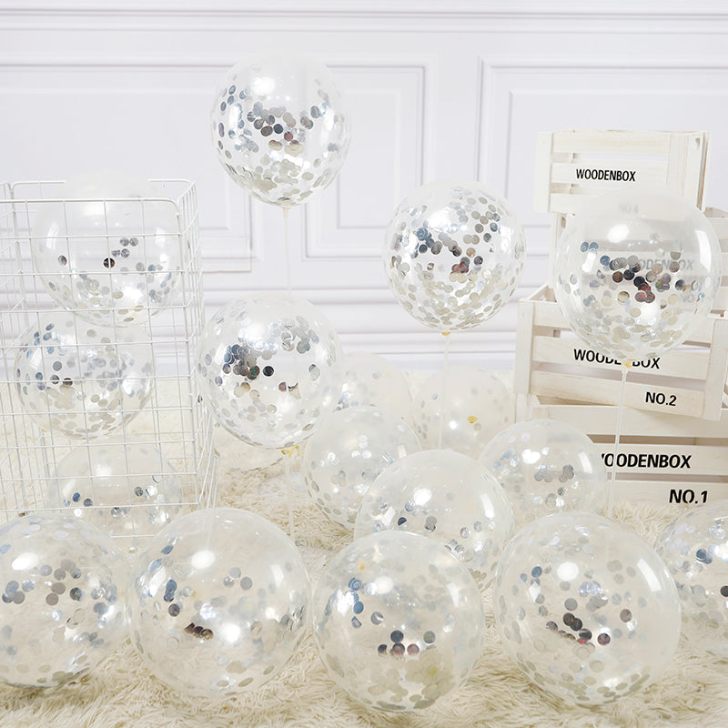 Yaobener 10pcs 12inch Confetti Balloons for Birthday & Wedding Decor