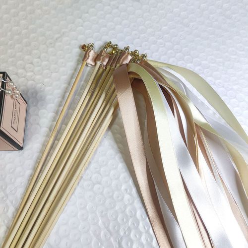 Colourful Ribbon Wedding Wands with Bells for Elegant Decorations