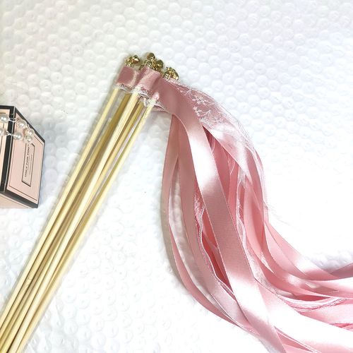 Colourful Ribbon Wedding Wands with Bells for Elegant Decorations