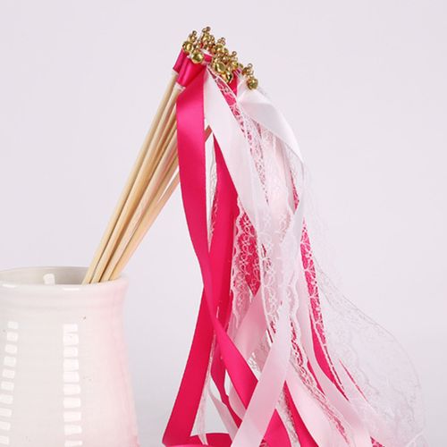 Colourful Ribbon Wedding Wands with Bells for Elegant Decorations