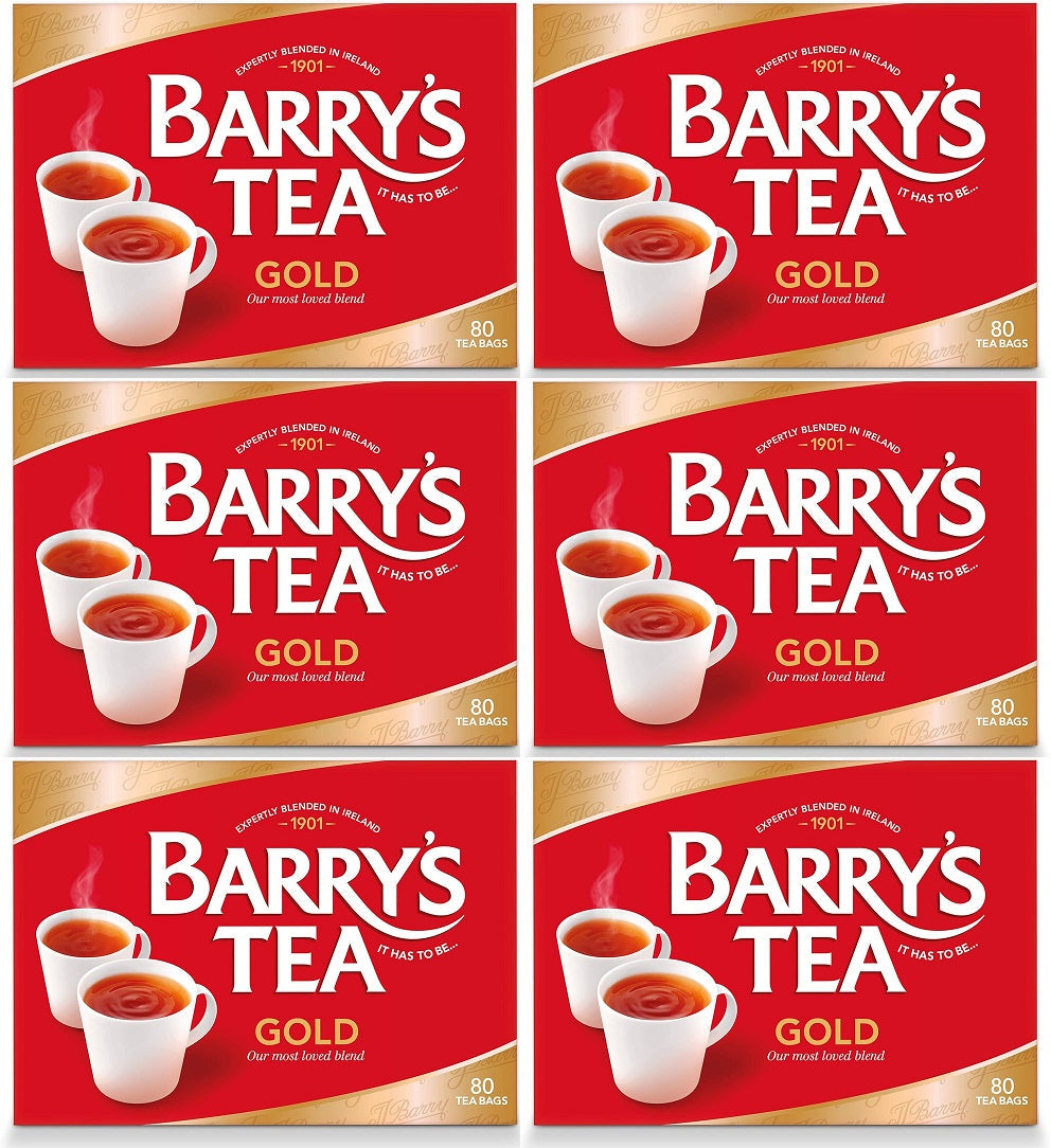 6 x Barry's Tea Gold 80 Teebeutel 250G