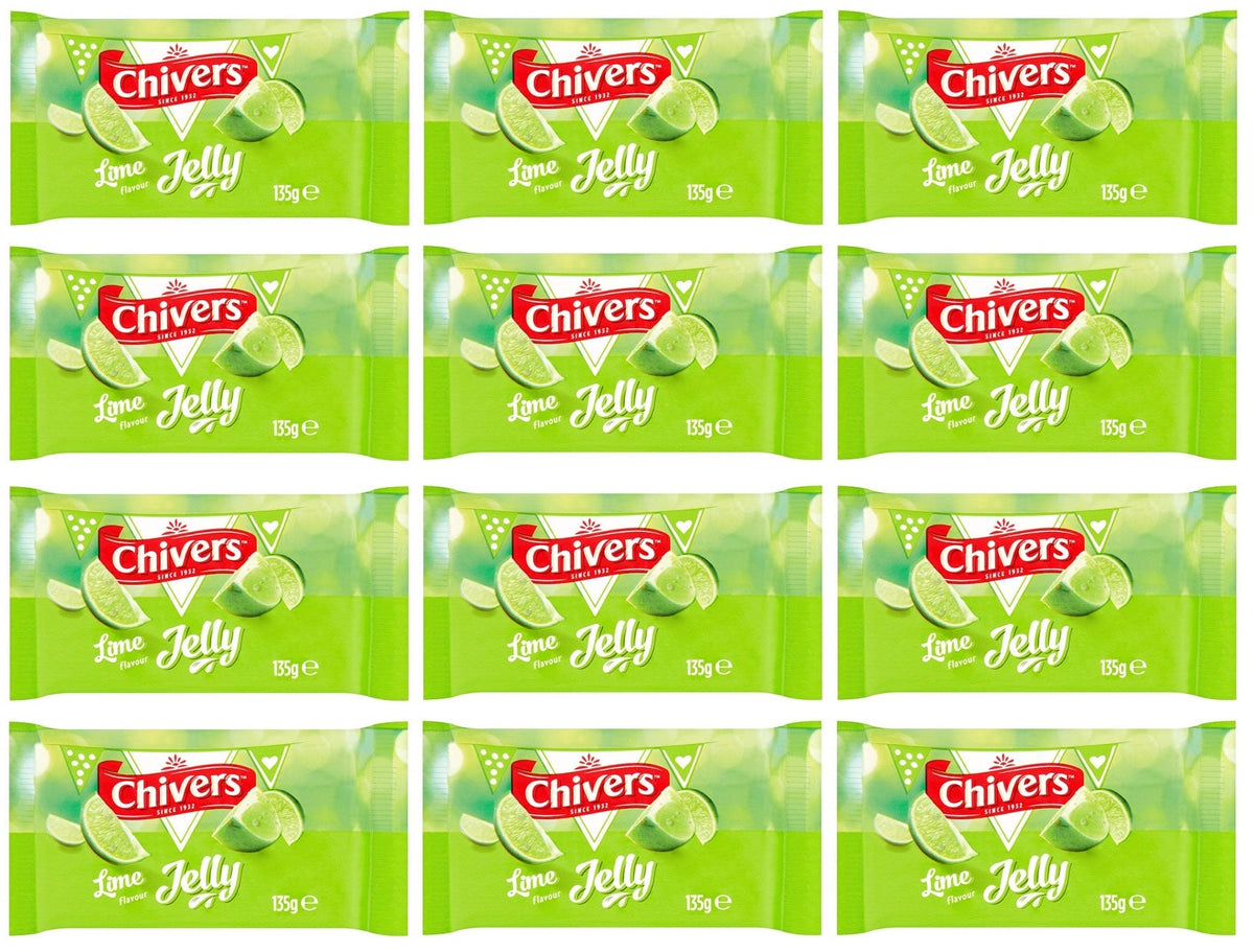 12 x Chivers Lime Flavour Jelly 135G