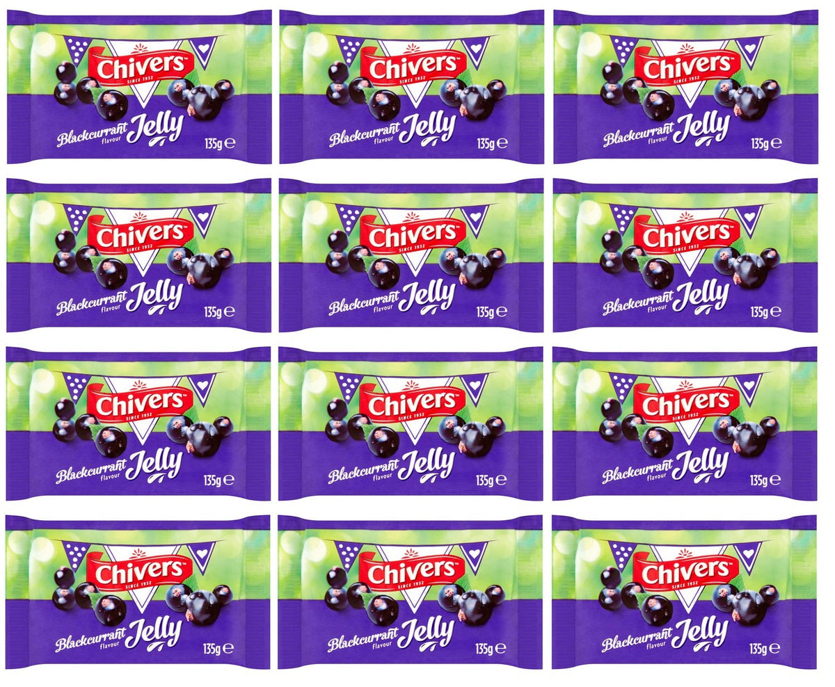 12 x Gelatina con sabor a grosella negra Chivers 135G
