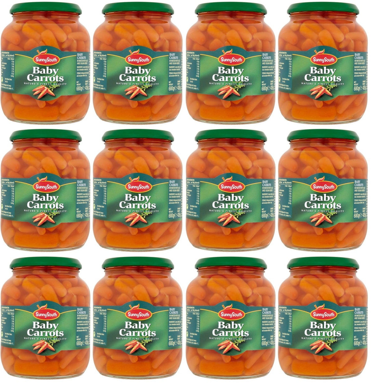 12 x Sunny South Baby Carrots 340G