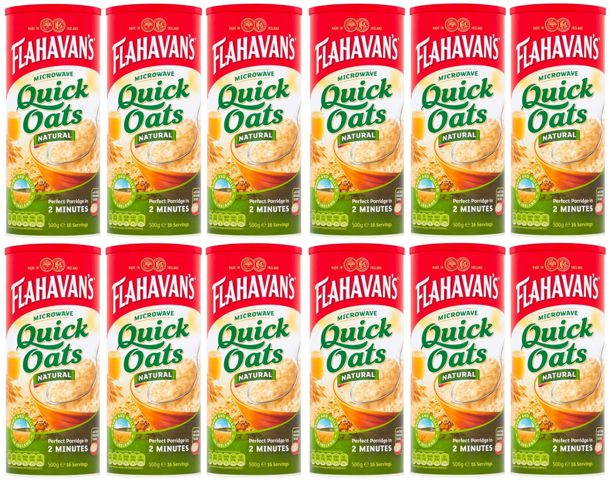 12 x Flahavan's Microwave Quick Oats Natural 500G