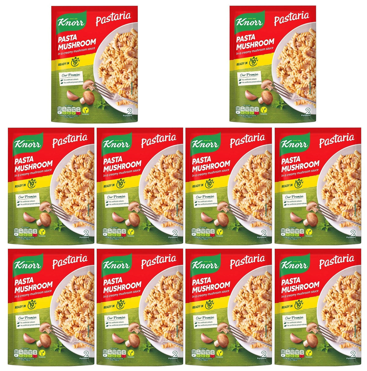 10 x Knorr Pastaria Pasta Champiñones 150G