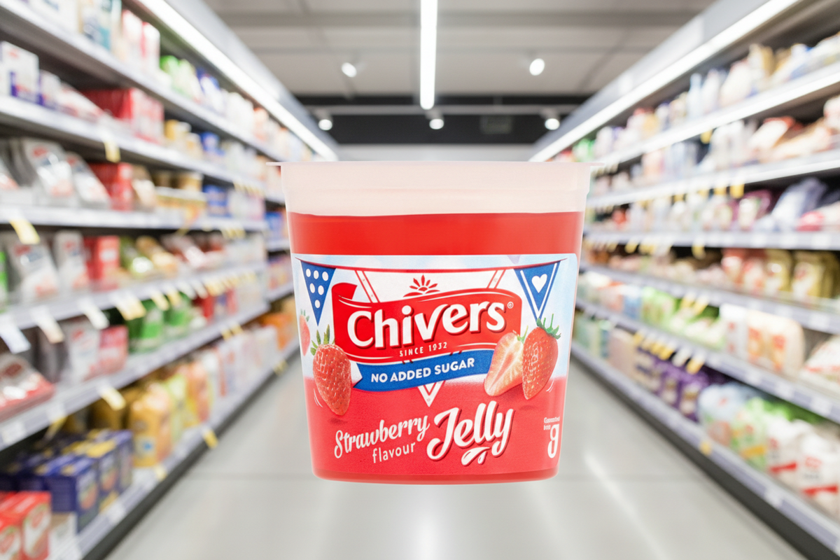 12 x Chivers No Added Sugar Strawberry Flavour Jelly 115G
