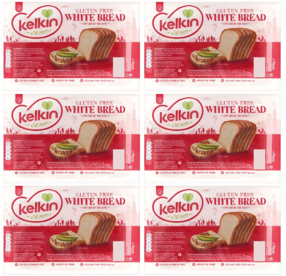 6 x Kelkin Glutenfreies Weißbrot 400g