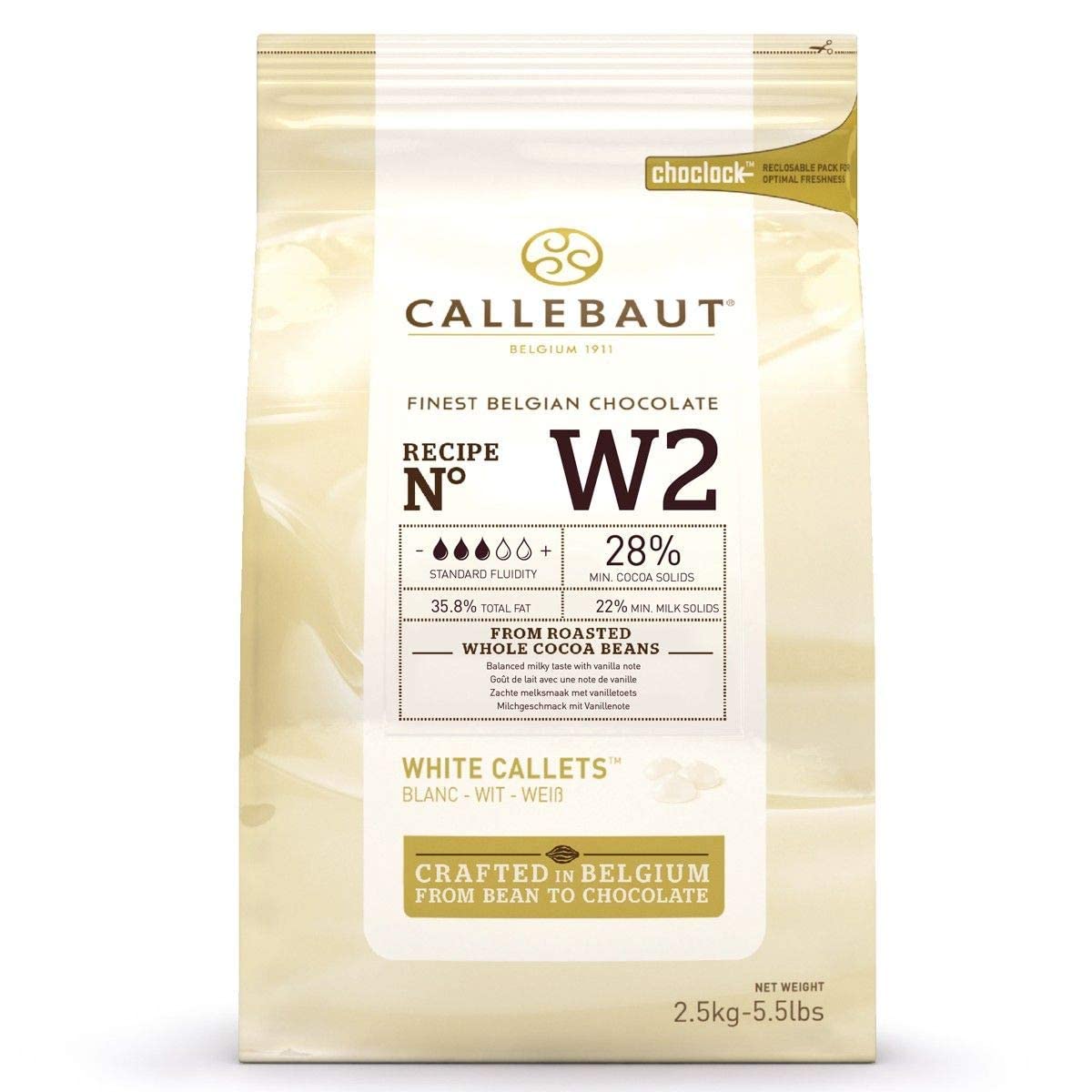 Callebaut Beste Belgische Schokolade Weiße Callets 2.5Kg
