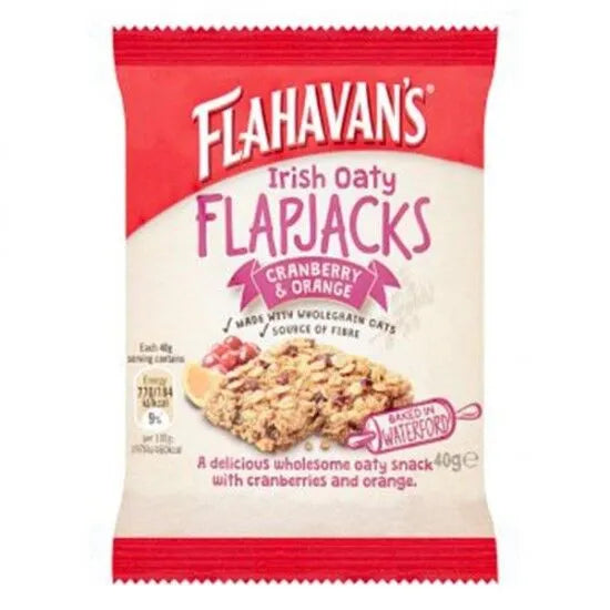 Flahavan's Cranberry & Orange Oaty Flapjacks 40g - Case of 24