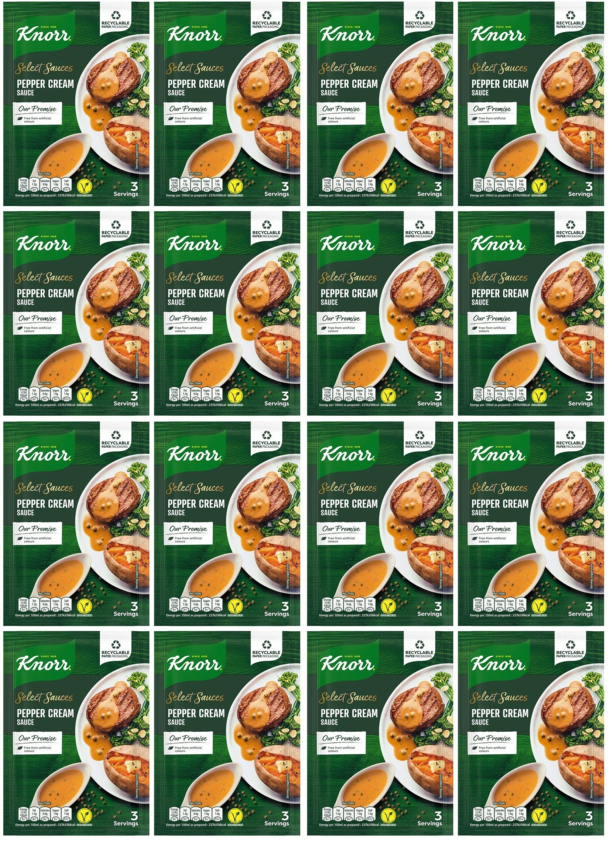 16 x Knorr Select Sauces Pepper Cream Sauce 38G