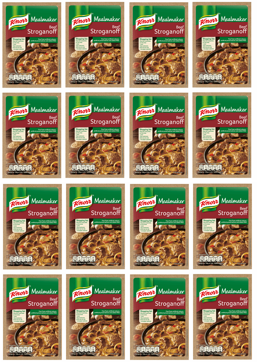 16 x Knorr Preparador de comidas Stroganoff de ternera 50g