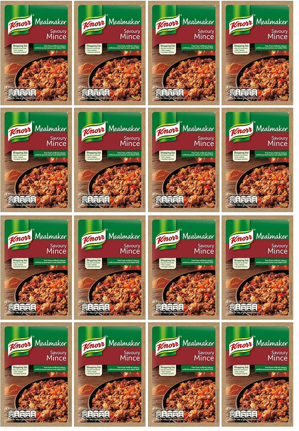 Knorr Sazonador para Carne Picada 46g | Paquete de 16