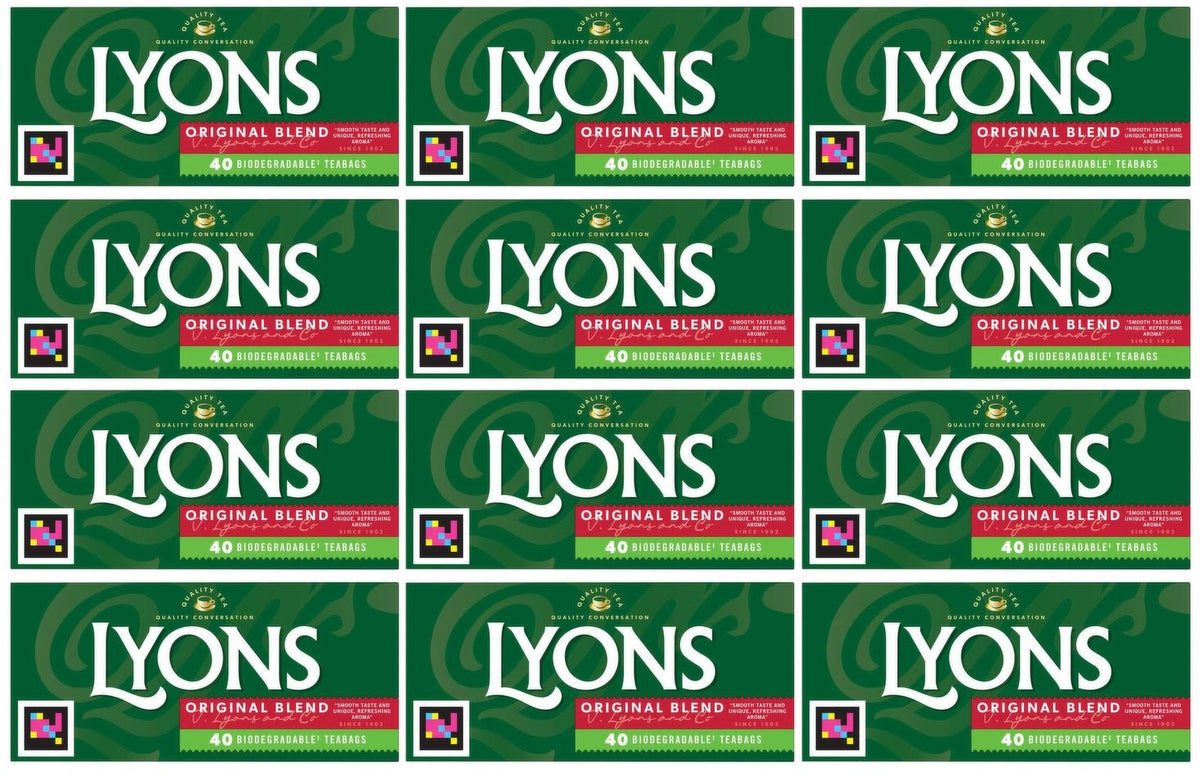 12 x Lyons Original Blend 40 Biodegradable Tea Bags 116G