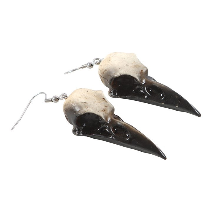Resin Crow Skull Earrings