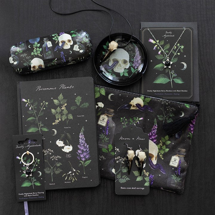 Resin Crow Skull Earrings