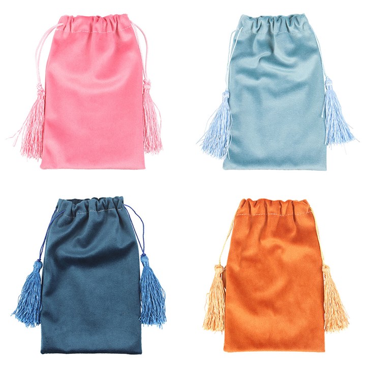 Set of 4 Tarot Velvet Drawstring Bags