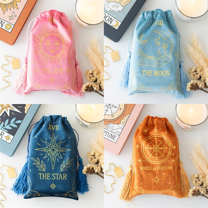 Set of 4 Tarot Velvet Drawstring Bags