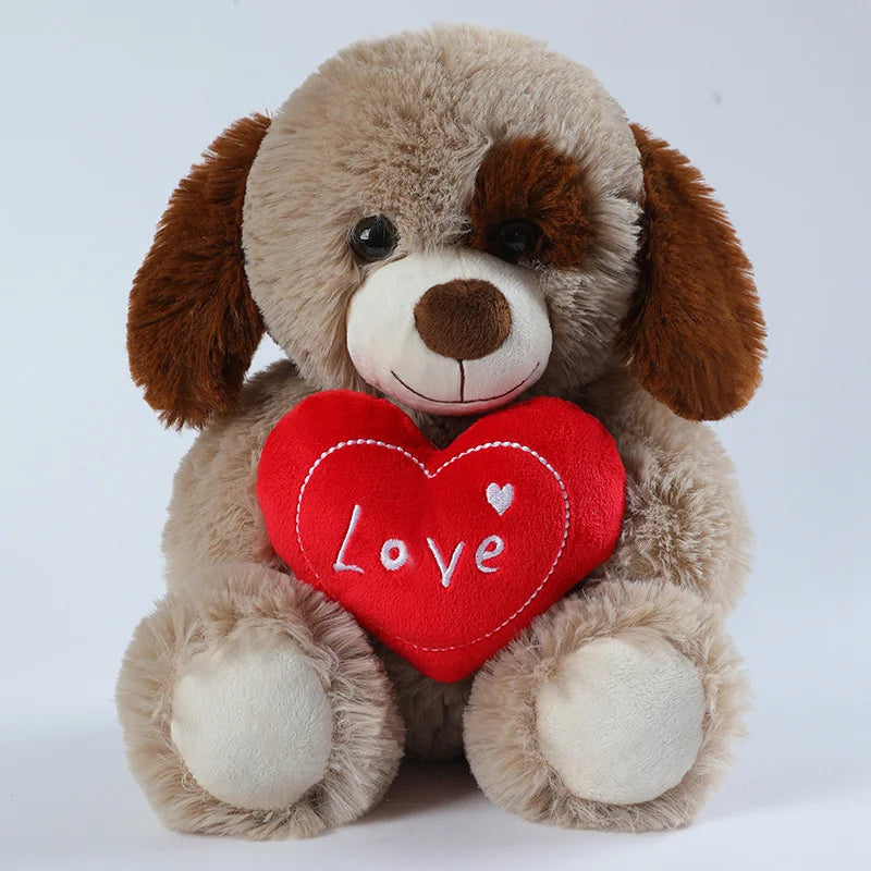 30cm Valentine’s Day Plush Toy, Cute Love Dog & Bear Soft Stuffed Animal Gift Teddy