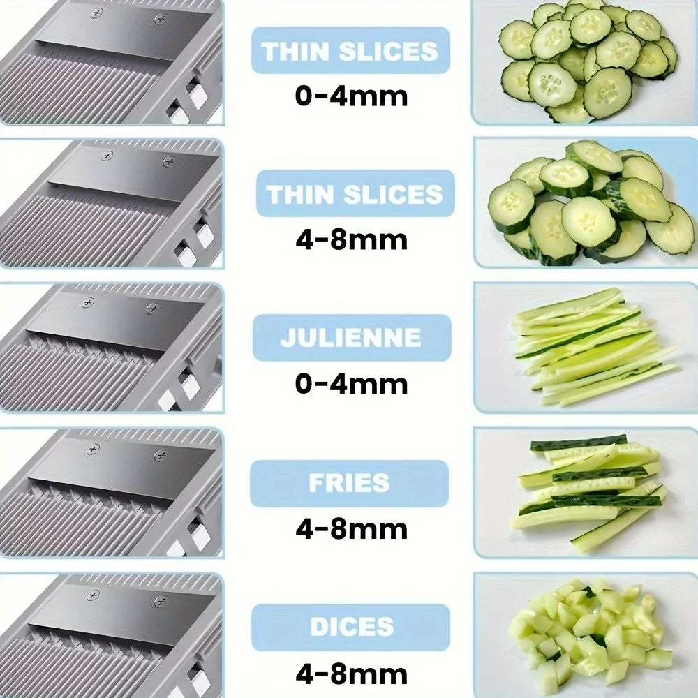 Vegetable Slicer Adjustable Veg Chopper with 4 Cutting Modes Kitchen Tool Dicer