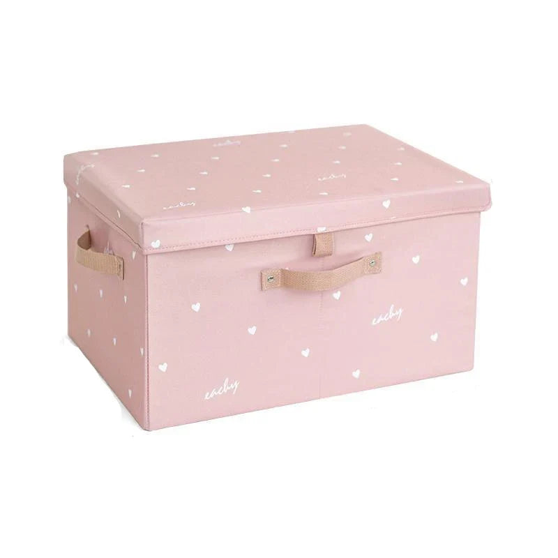 Silk Fabric Foldable Storage Box with Lid - Large Capacity Clothes Quilt Organiser