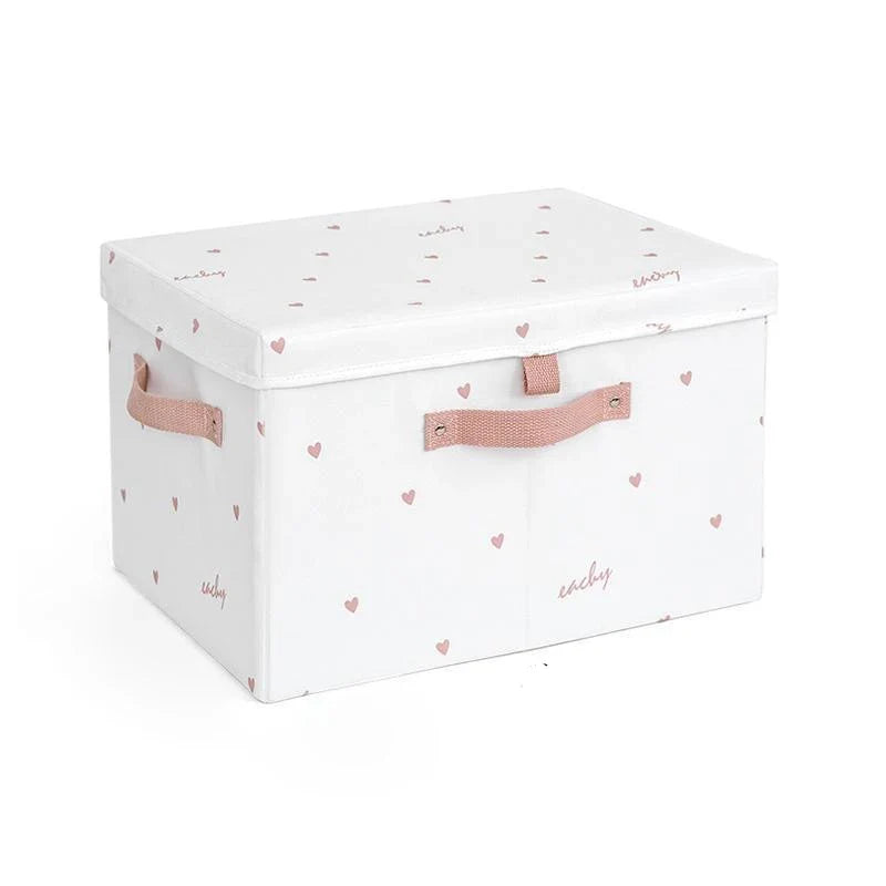 Silk Fabric Foldable Storage Box with Lid - Large Capacity Clothes Quilt Organiser