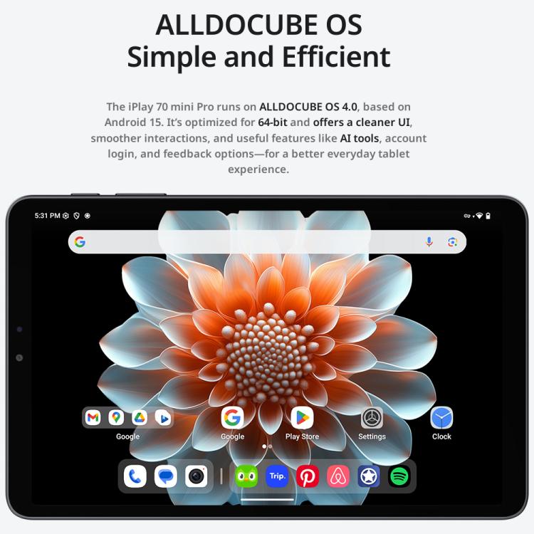 ALLDOCUBE iPlay 70 Mini Pro Tablet-PC, 8 GB + 256 GB, 8,4 Zoll Android 15 MTK MT8791 Octa-Core Unterstützung Dual-SIM 4G LTE