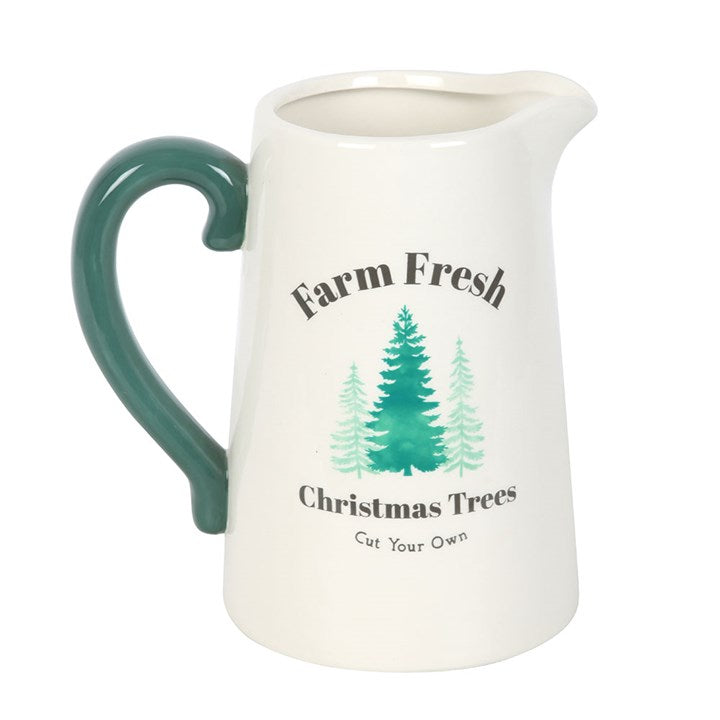 Farm Fresh Christmas Trees Ceramic Flower Jug