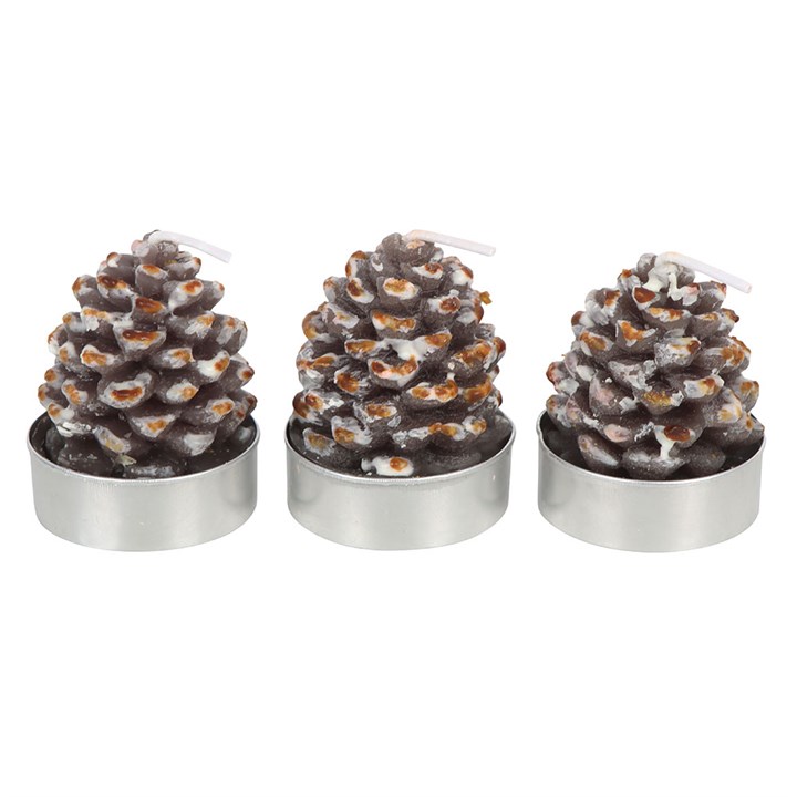 Set of 6 Pinecone Tealight Candles