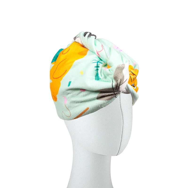 Beans & Co Cats Microfibre Hair Wrap Towel