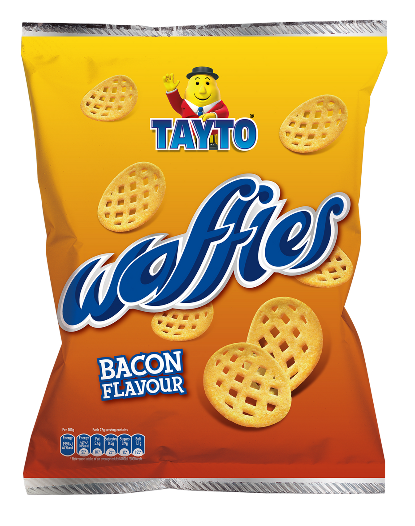 Tayto Waffles Kartoffelchips Bacon-Geschmack 31g (50er-Karton)