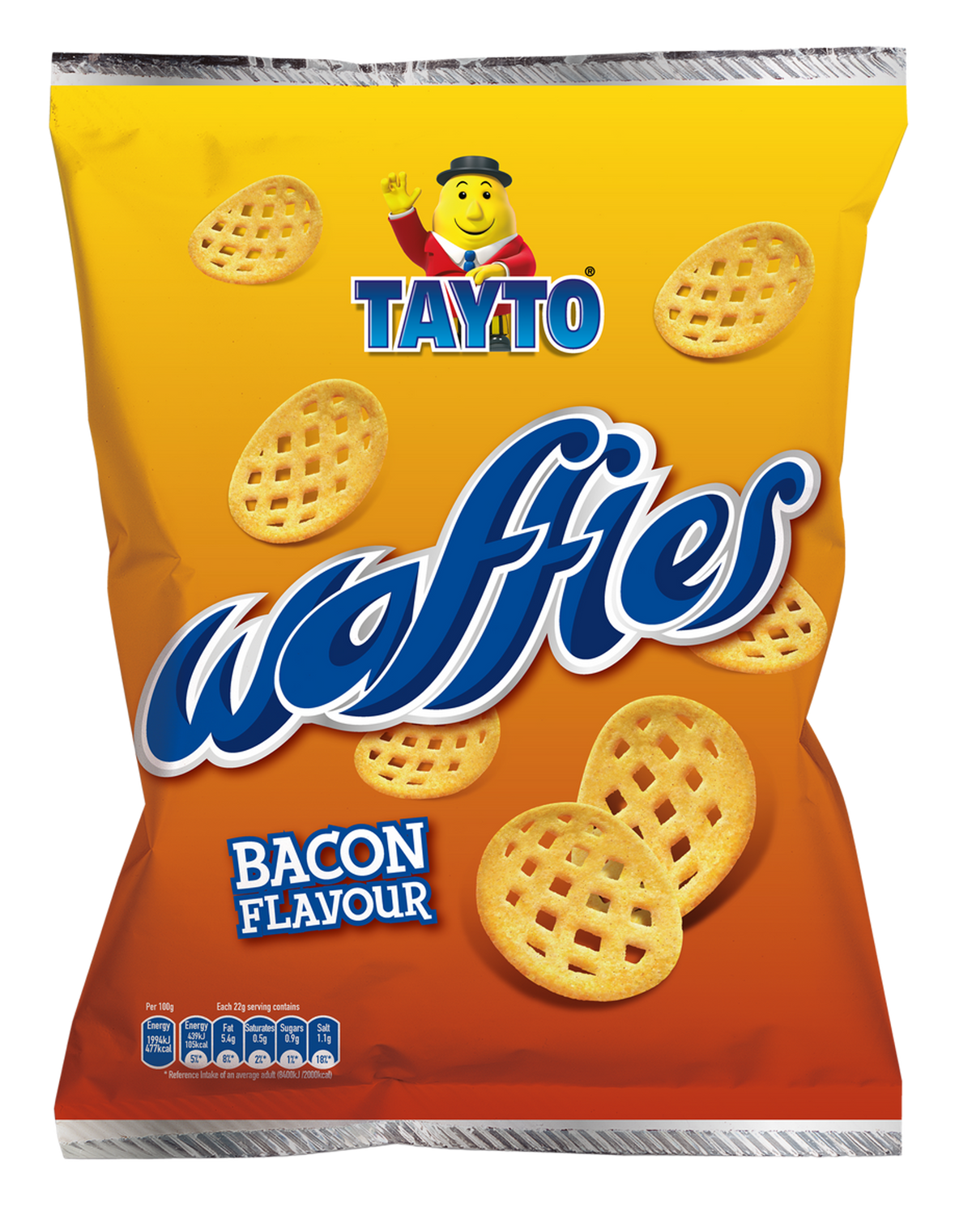 12 x Tayto Waffles Bacon Flavour 100G