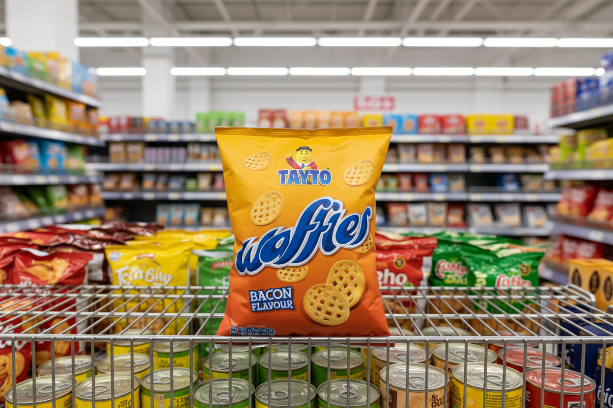 Tayto Waffles Kartoffelchips Bacon-Geschmack 31g (50er-Karton)