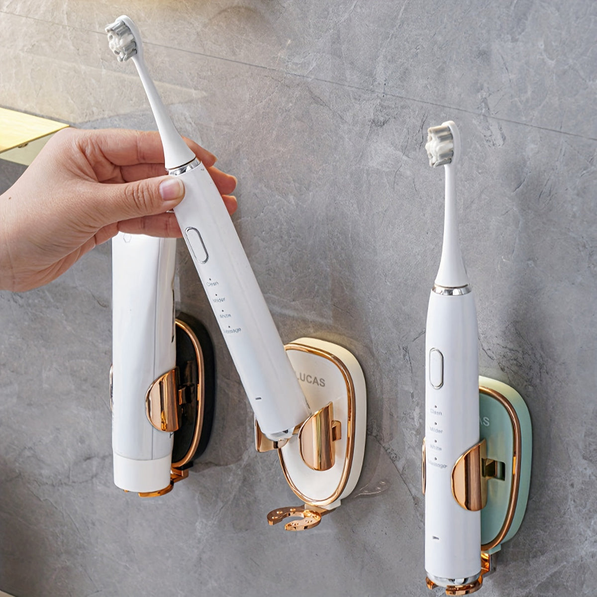 Wall-Mounted Electric Toothbrush Holder - Space-Saving Toothbrush Rack for Home Décor & Storage