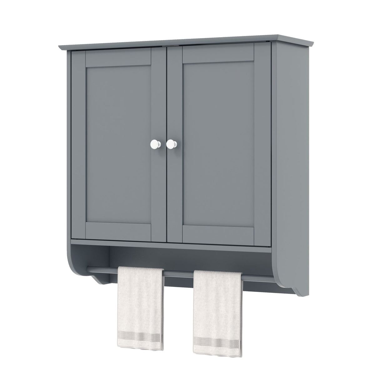 Wall Mounted Bathroom Cabinet with Adjustable Shelf-Brown