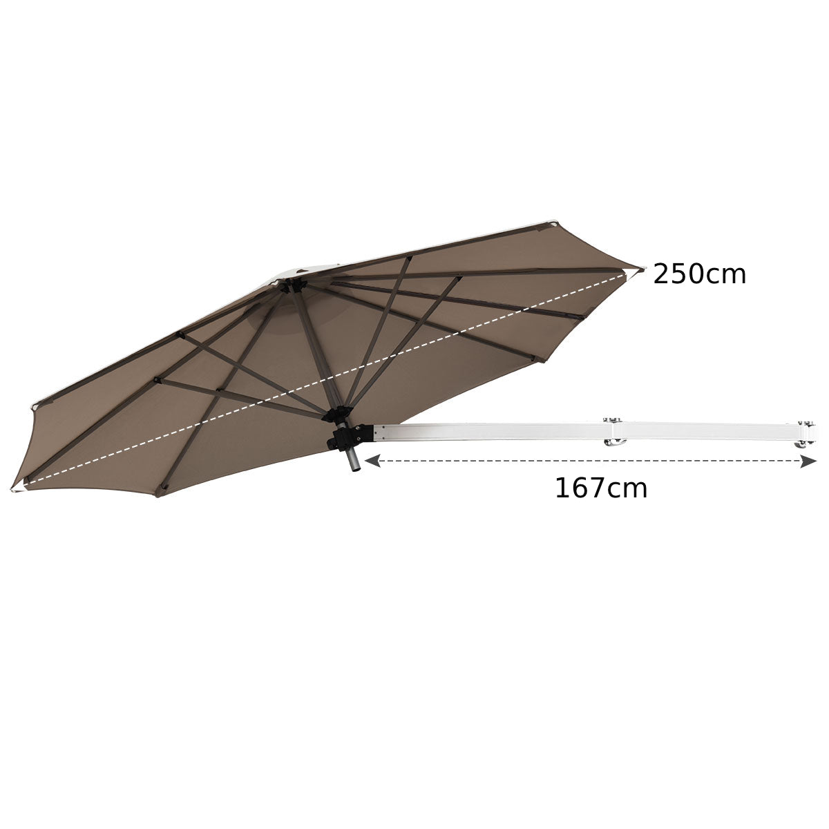 Outdoor Tilting Sunshade Umbrella with Large Shading Area-Beige