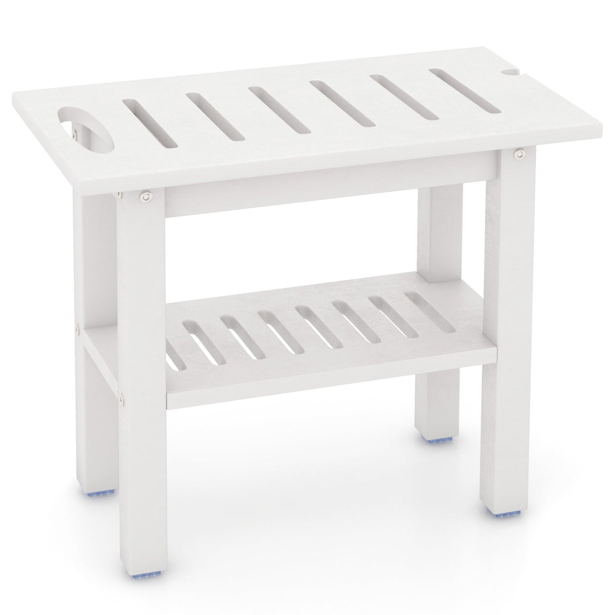 Waterproof HDPE Shower Bench Bath Stool for Inside Shower-White