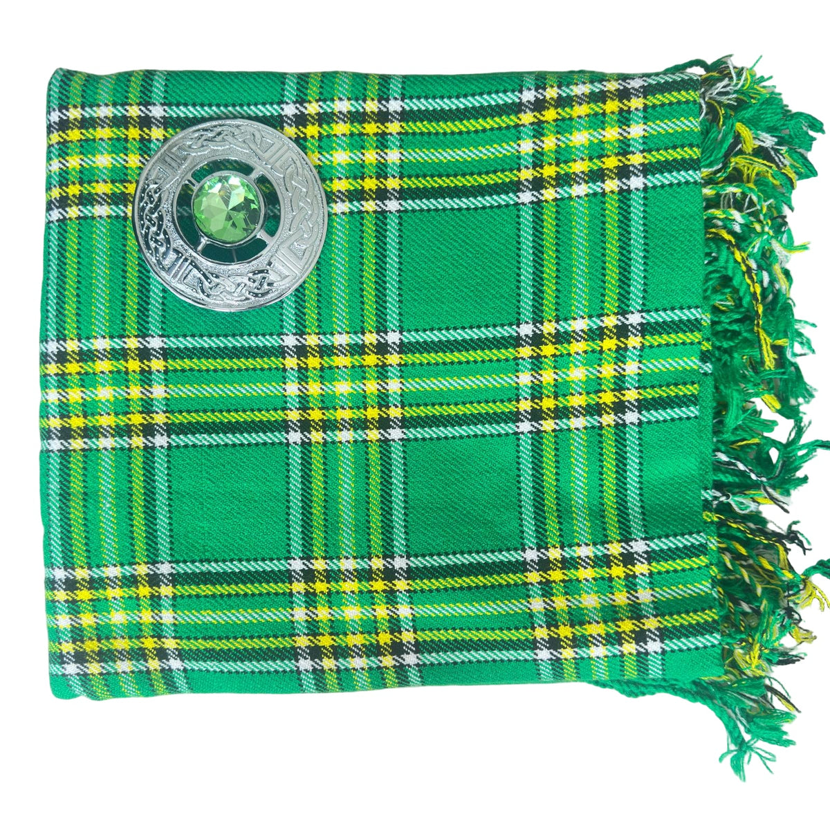 Traditional Irish Tartan Scottish Highland Acrylic Wool Tartan Fly Plaids with Thistle Brooch