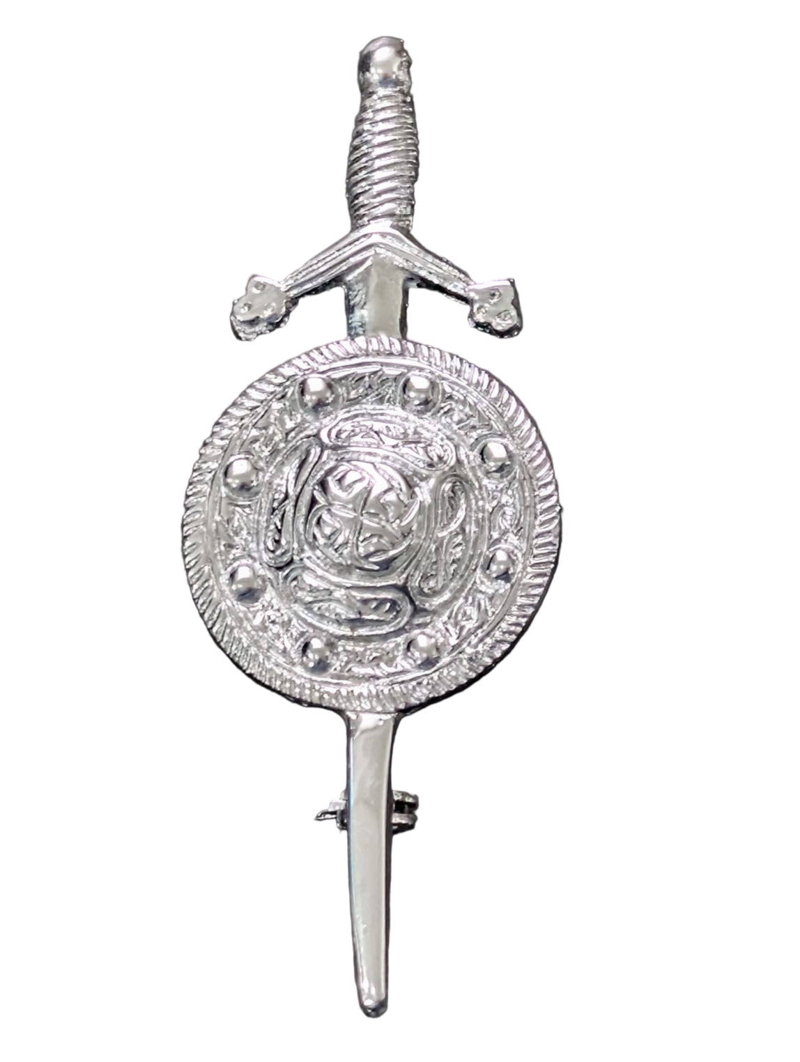 Scottish Sword & Shield Kilt Pin Brooch | Celtic Highland Accessory