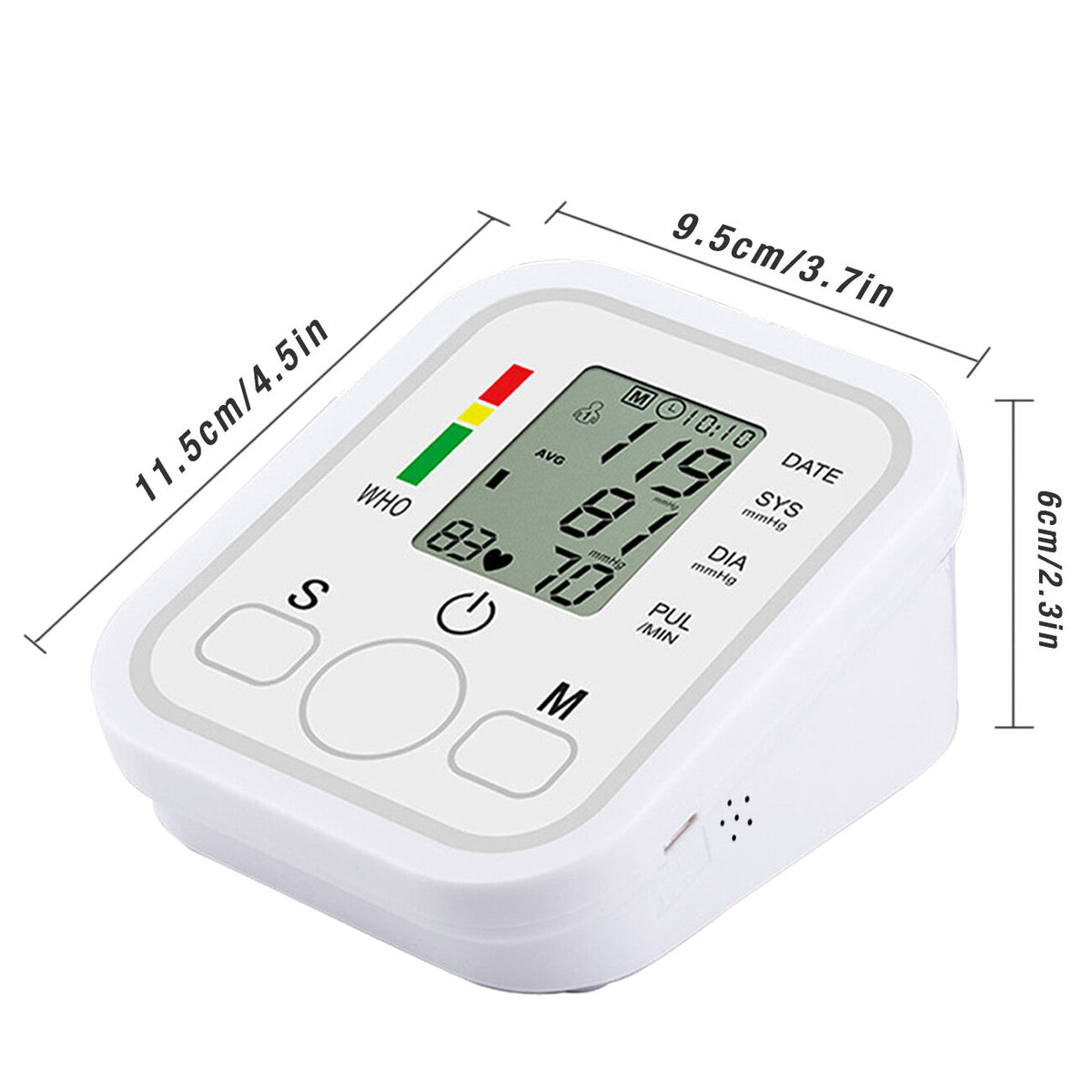 Blood Pressure Monitor Automatic Voice Talking BP Machine Pulse Meter LCD Display