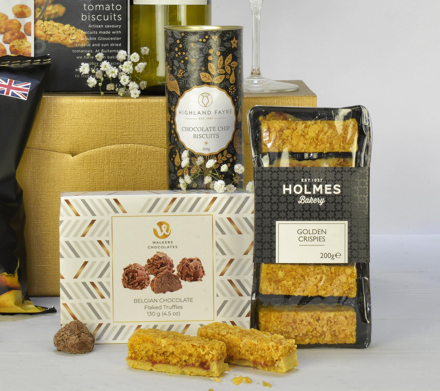 White Wine Delights Gift Box | Elegant Hamper with Gourmet Treats
