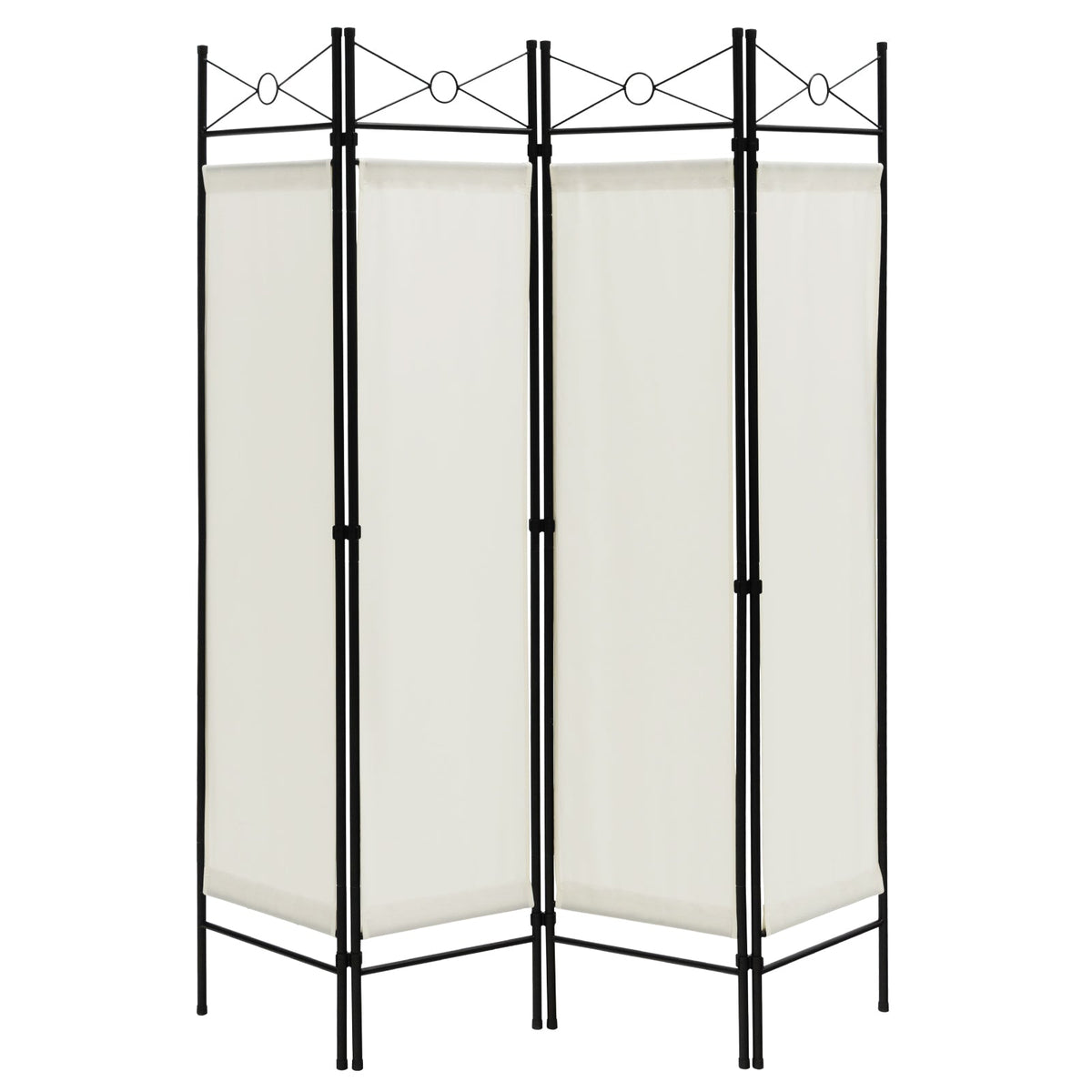 6 Feet 4-Panel Light Weight Room Divider with Polyester Cloth-Black