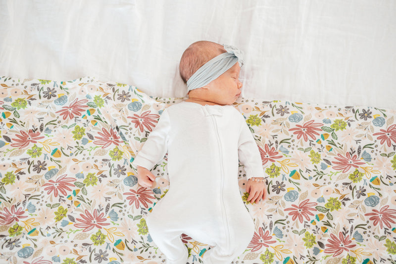 Copper Pearl Knitted Swaddle Blanket Olive
