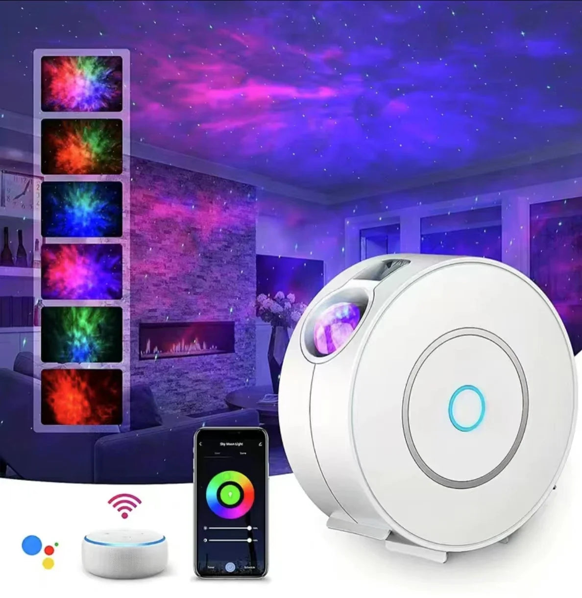 Smart WiFi Night Light Projector - Voice Control & APP Adjustable Galaxy Light