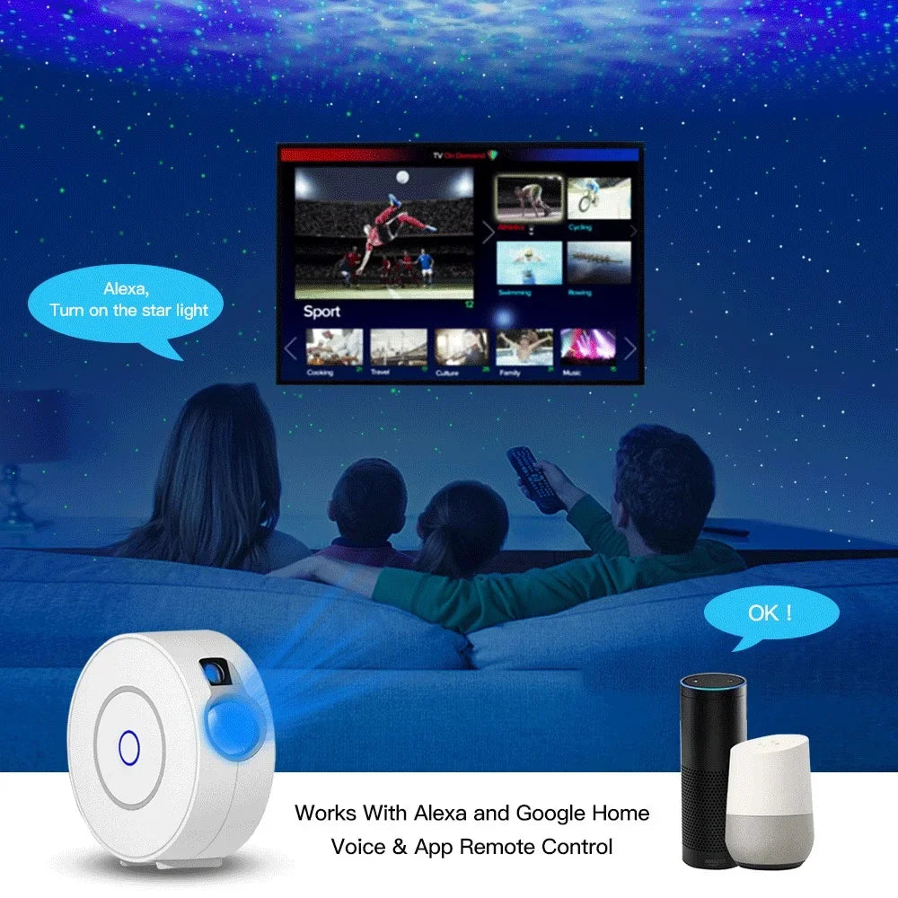 Smart WiFi Night Light Projector - Voice Control & APP Adjustable Galaxy Light