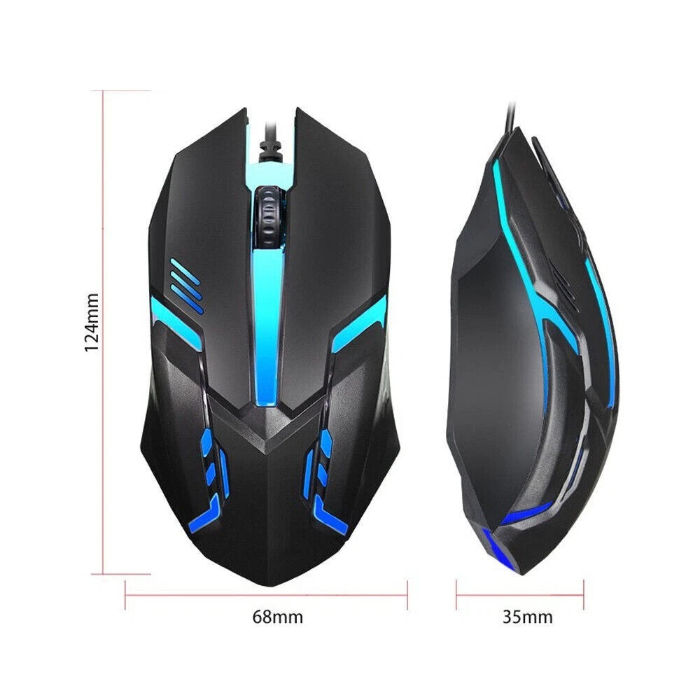 RGB Gaming Keyboard and Mouse Set USB LED for PC Laptop Console Computer